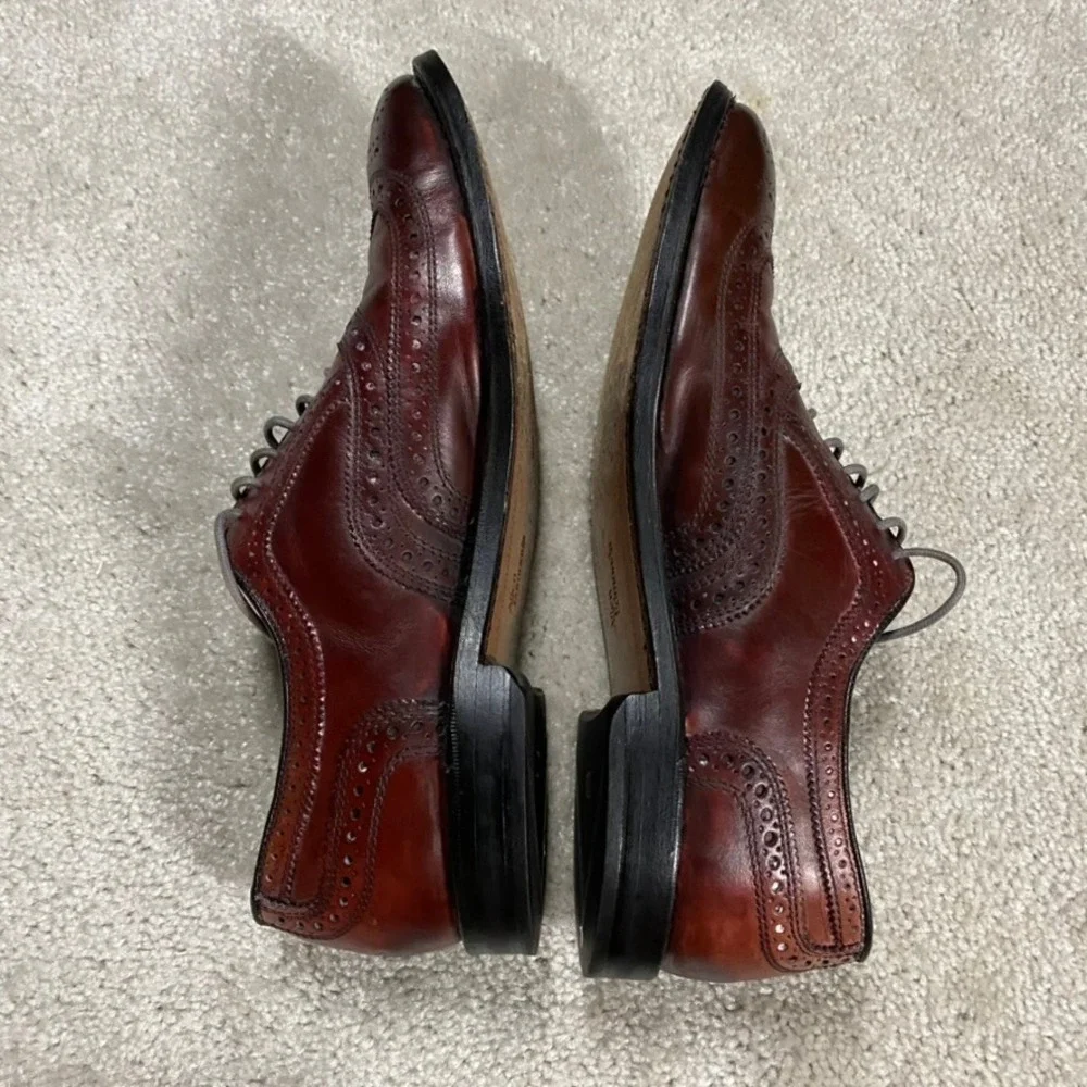 Allen Edmonds Dress Shoes Mens 10 D McAllister Wingtip Oxford Merlot Leather